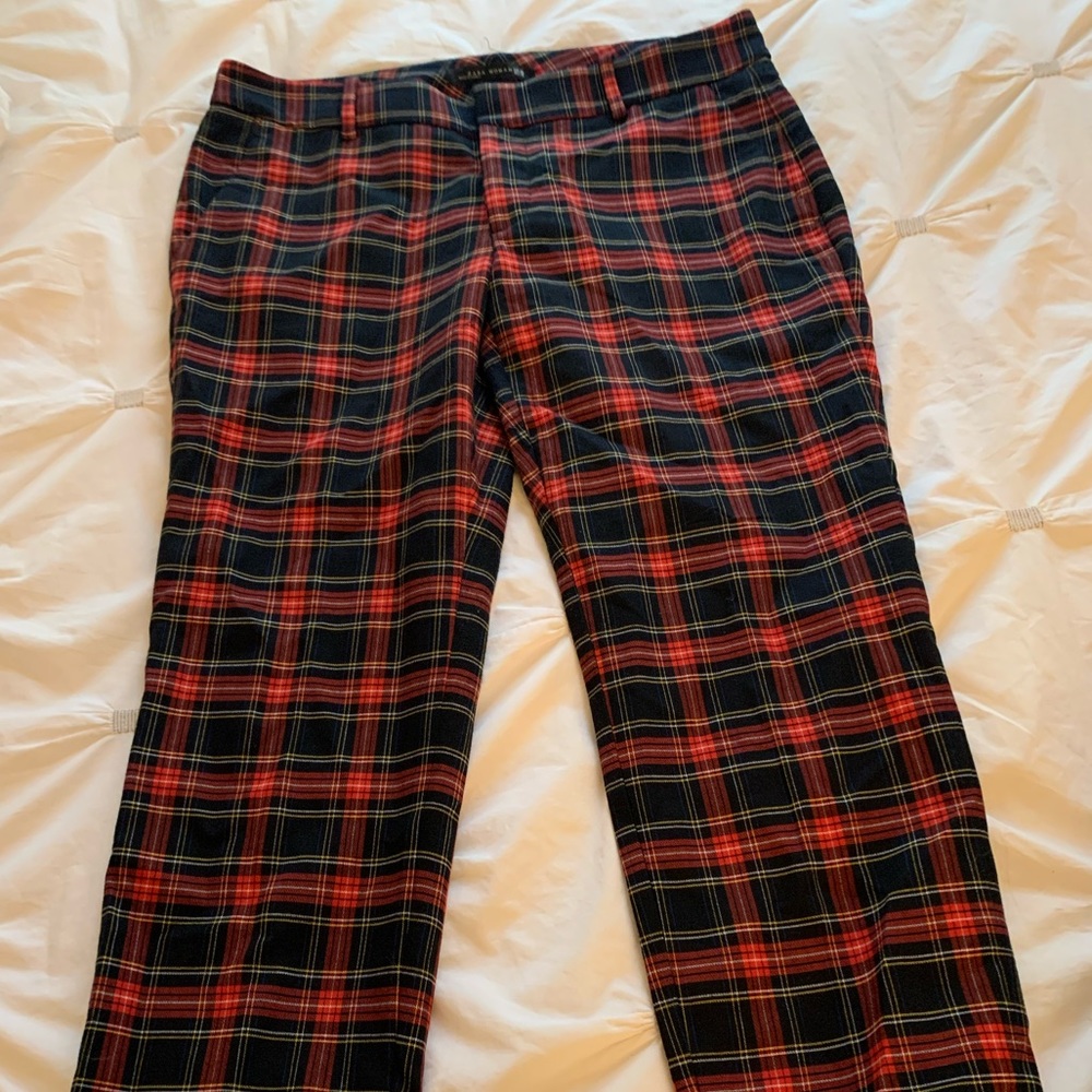 Plaid work pants